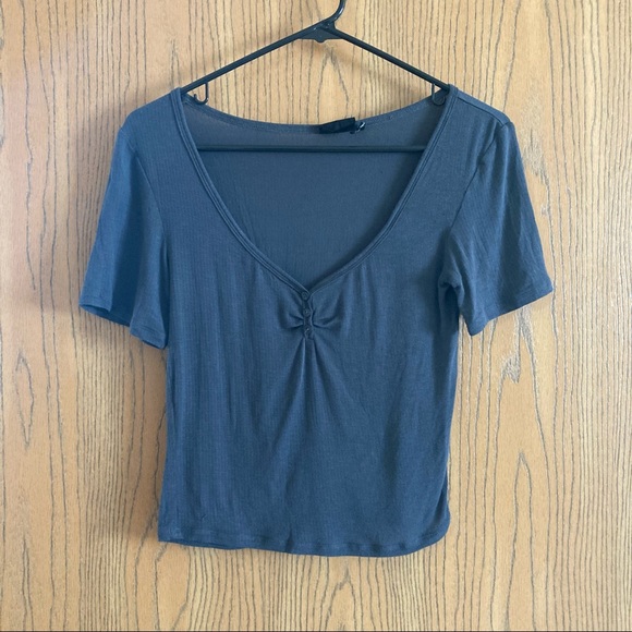 Out from Under Short Sleeve Henley Crop Top - Picture 2 of 8